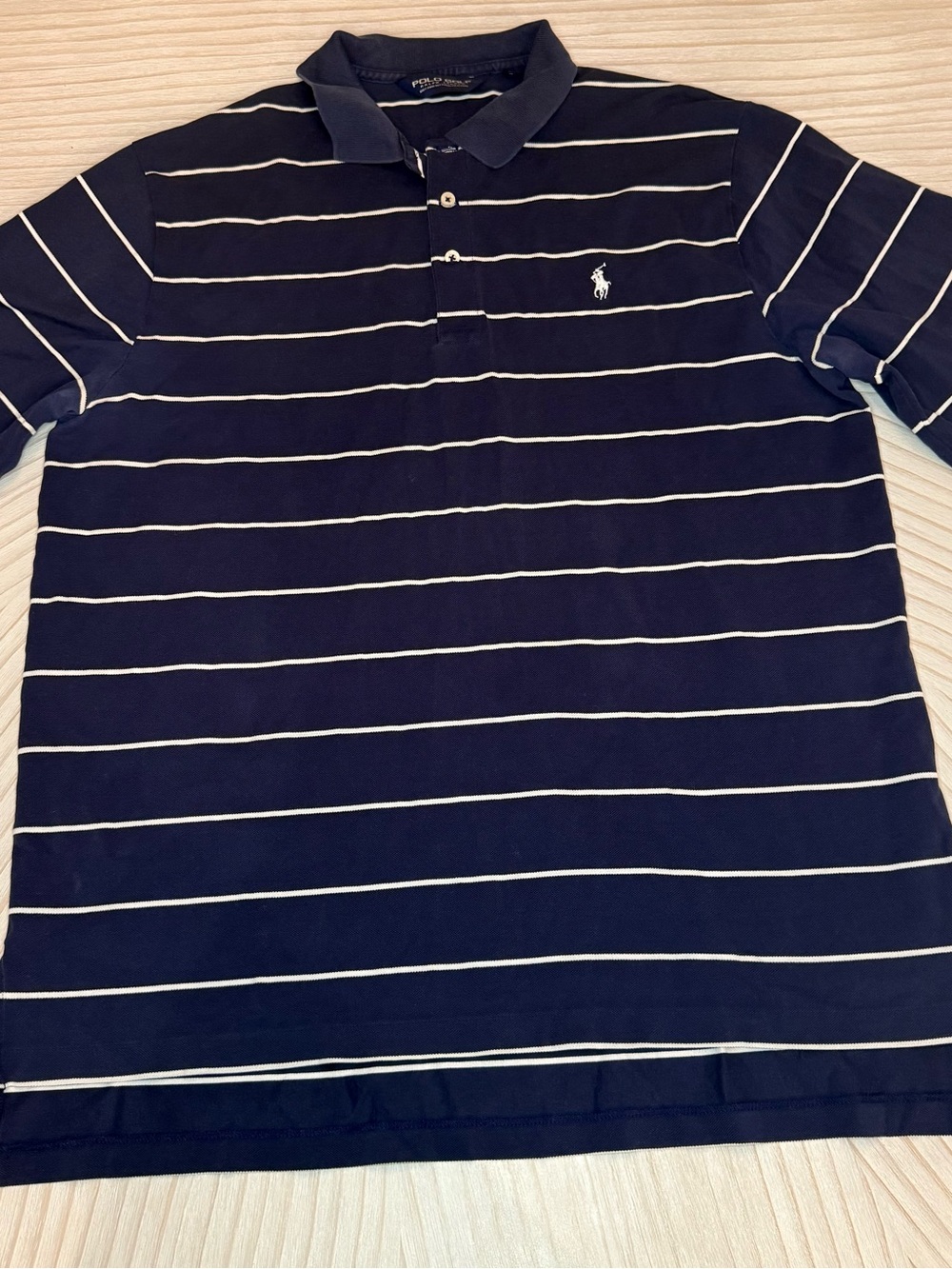 Polo Ralph Lauren Men’s Navy Striped Cotton Polo